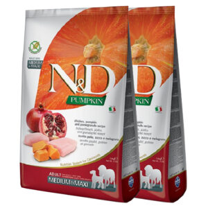 N & D dog GF PUMPKIN Adult Medium & Maxi Chicken & Pomegranate 2 x 12 kg
