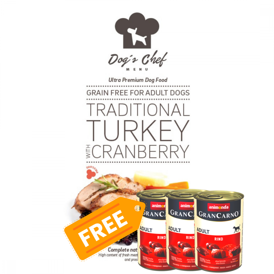 Dog´s Chef Traditional Turkey with Cranberry 15kg