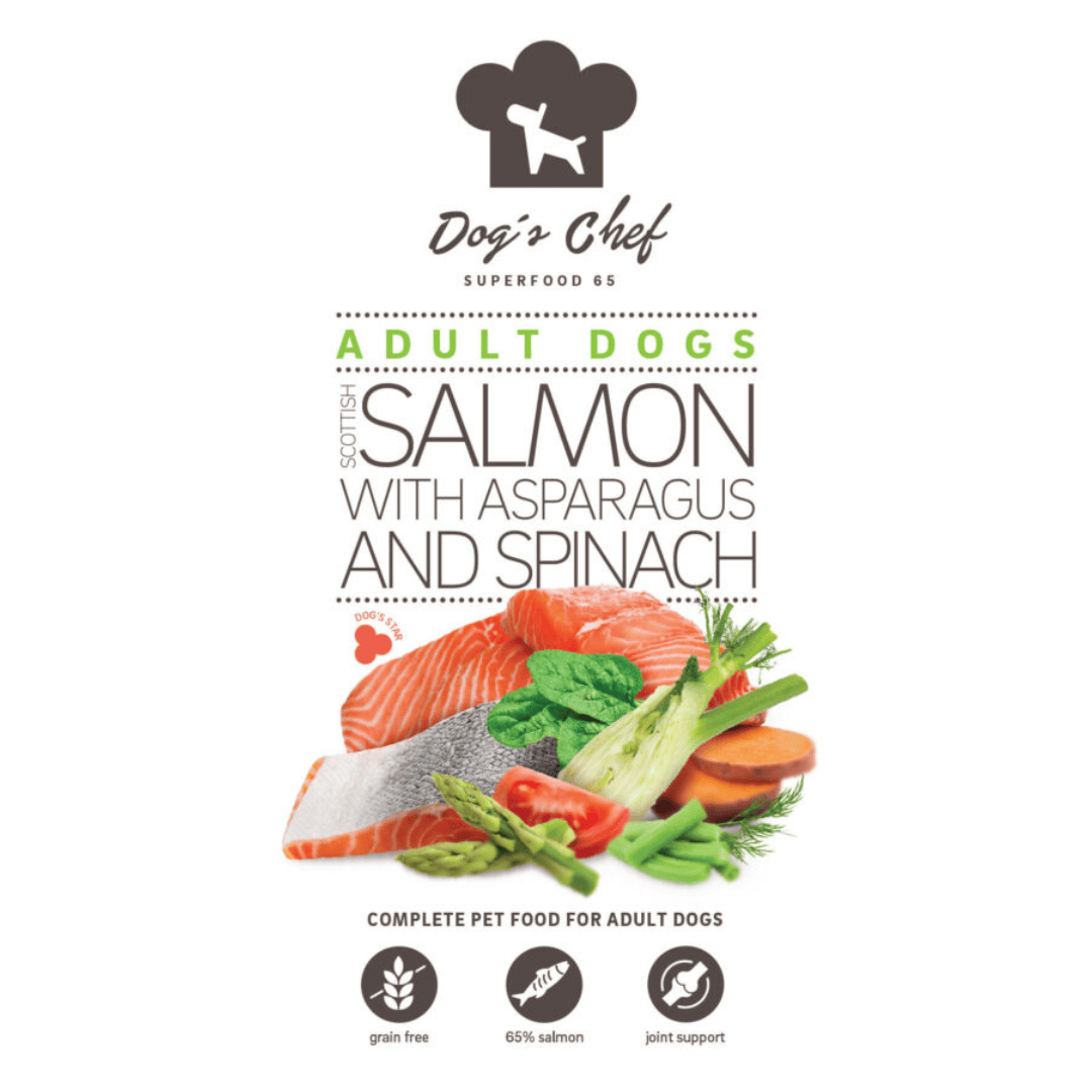 Dog’s Chef SCOTTISH SALMON WITH ASPARAGUS & SPINACH