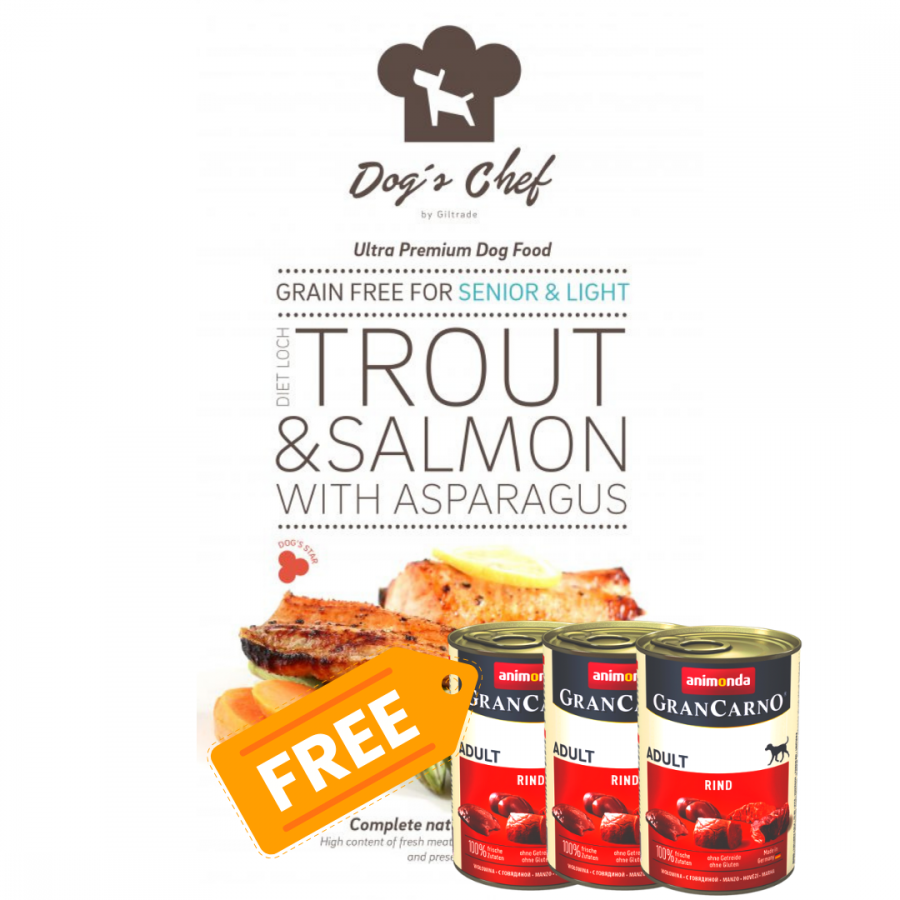 Dog´s Chef Diet Loch Trout & Salmon with Asparagus 15kg
