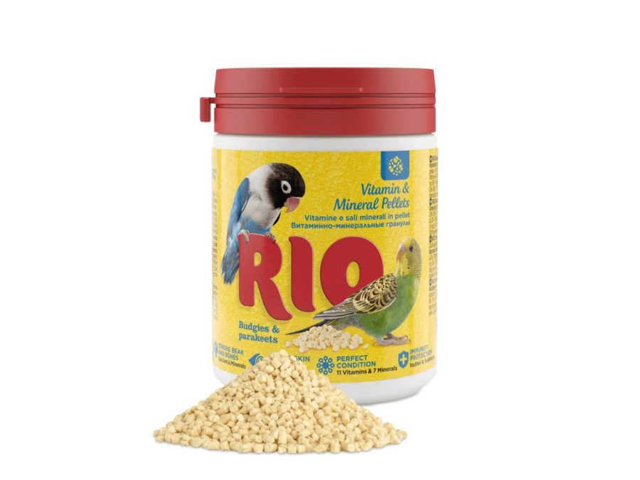 RIO vitamínové a minerálne pelety pre andulky a stredné papagáje 120 g