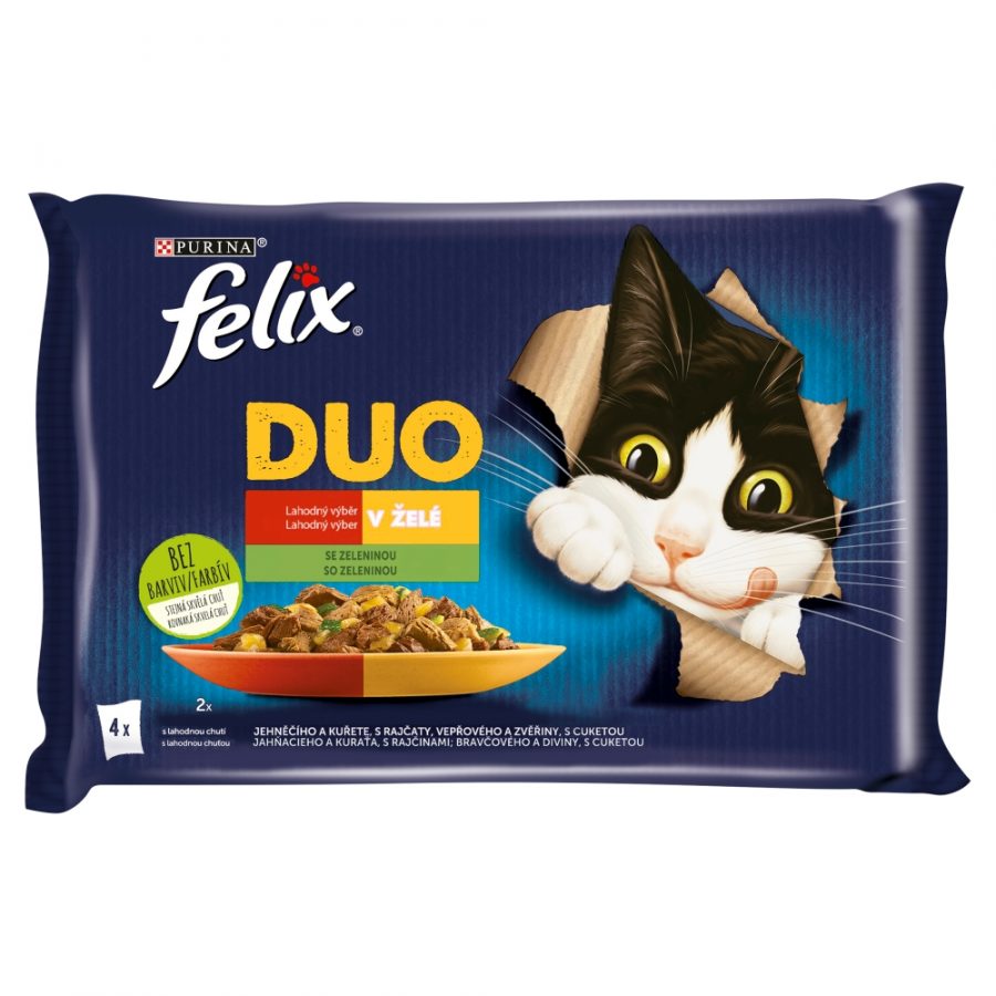 FELIX Fantastic Duo Multipack s chuťou jahňacieho a kuraťa, bravčového a diviny 4 x 85 g
