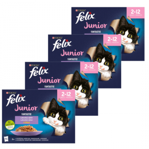FELIX Fantastic Junior Multipack hovädzie, kura, sardinky, losos v želé
