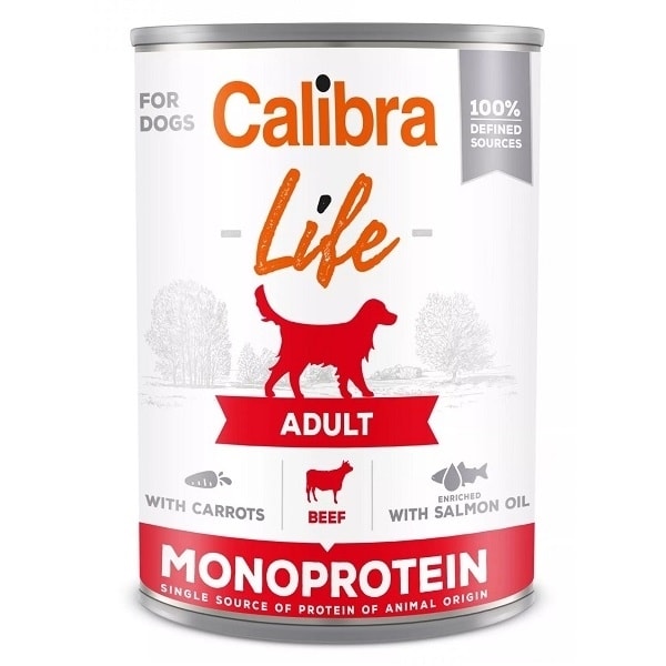 Calibra Dog Life konzerva Adult Beef with carrots 400g Hovädzie 400g