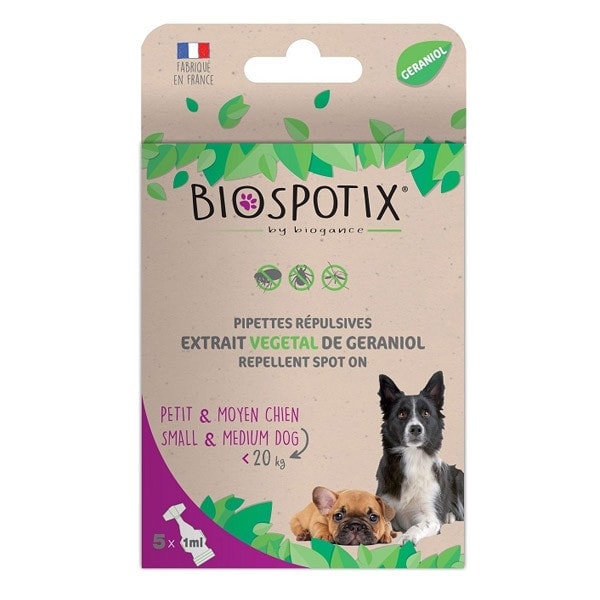 BIOGANCE Biospotix Dog spot-on S-M s repelentným účinkom 5 x 1 ml (do 20 kg)