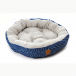 Pelech Ring, 60 cm, modré prúžky, pohodlný pelech pre malé a stredné psy