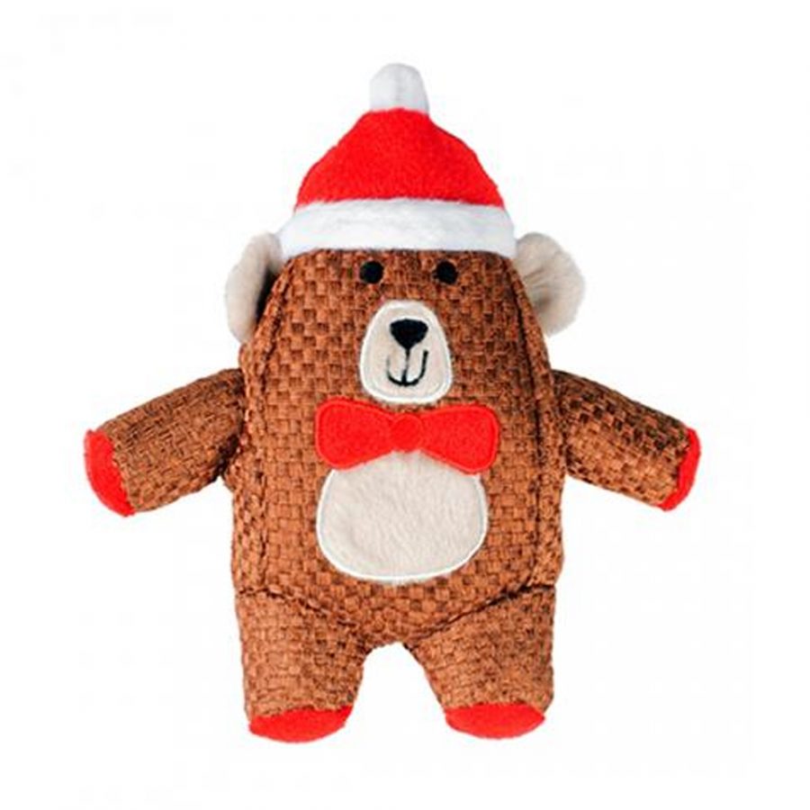 Hračka DUVO+ Vianočný plyšový medveď, pískajúci 24x19x6cm