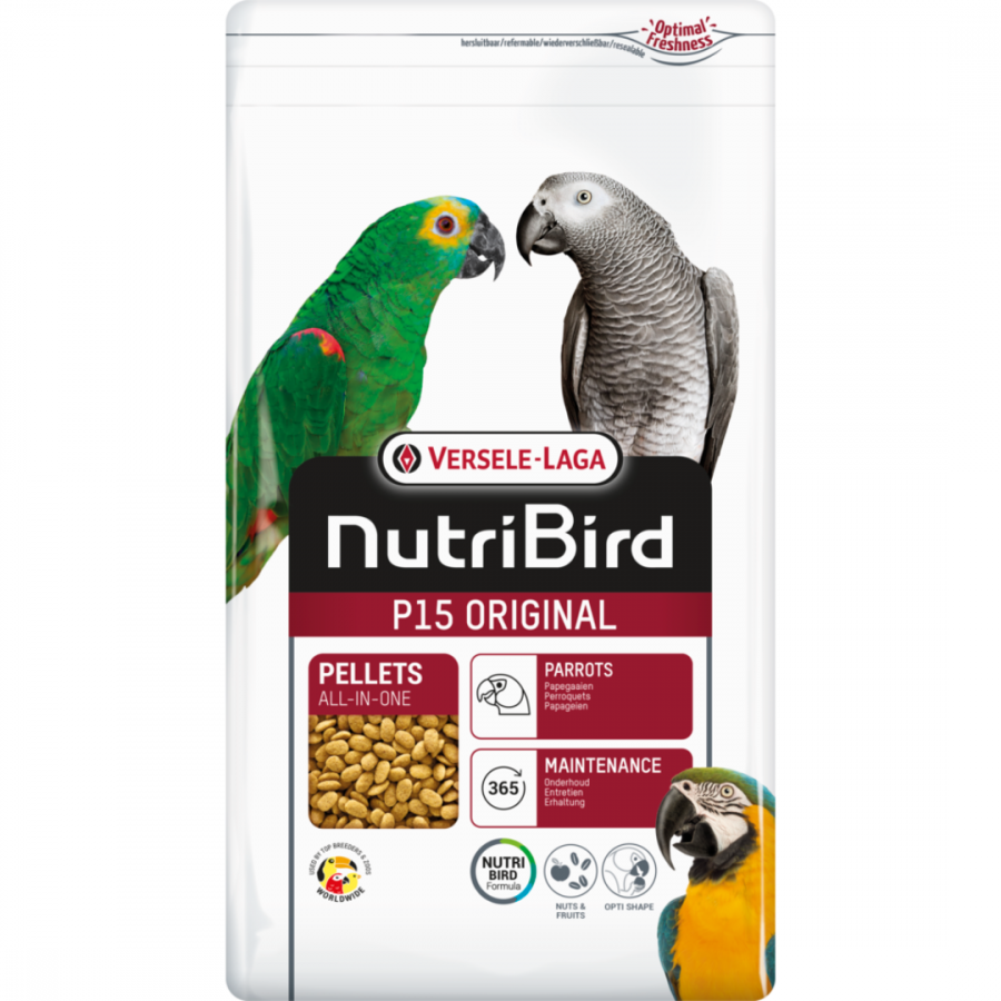 VL NutriBird P15 Original- extrudy pre veľké papagáje s tuzemským ovocím 1 kg