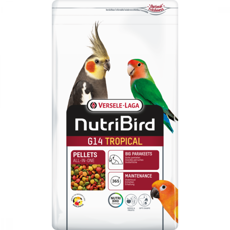 VL Orlux NutriBird G14 Tropical- extrudy pre stredne veľké papagáje s tropickým ovocím na denné kŕmenie 1 kg