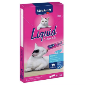 Vitakraft Cat Liquid-snack s lososem + omega 3 - 6 x 15 g