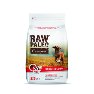 VetExpert Raw Paleo puppy medium beef 2,5 kg