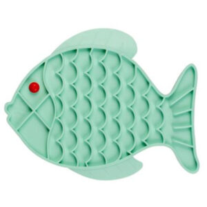 Podložka na lízanie DUVO+ v tvare ryby, zelená 23,5 x 18,5 x 0,8 cm