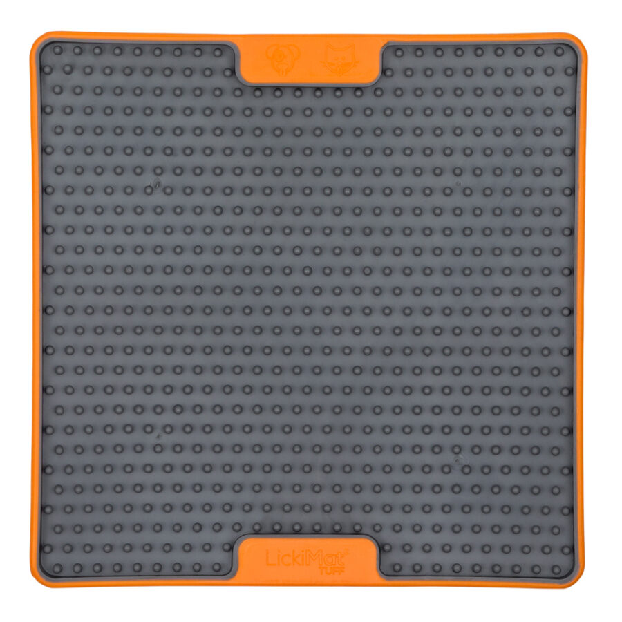 LickiMat Soother TUFF lízacia podložka 20 x 20 cm oranžová