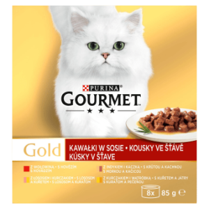 GOURMET Gold Multipack kúsky v šťave 8 x 85 g