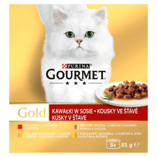 GOURMET Gold Multipack kúsky v šťave 8 x 85 g