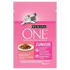 PURINA ONE JUNIOR mini filetky s lososom a mrkvou v šťave 85 g