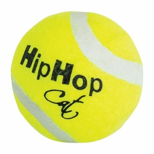 tenisová loptička s rolničkou 4 cm HIPHOP CAT (3 ks v bal.)