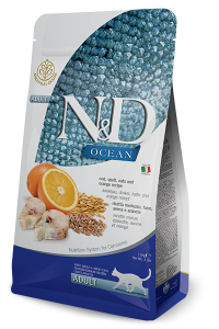 Farmina N&D cat OCEAN (AG) adult, codfish, spelt, oats & orange 5 kg