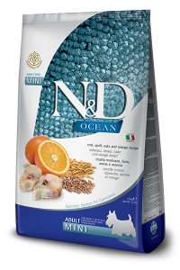 Farmina N&D dog OCEAN (AG) adult mini, codfish, spelt, oats & orange 2,5 kg