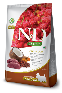 Farmina N&D dog QUINOA (GF) adult mini, skin & coat, venison & coconut 2,5 kg