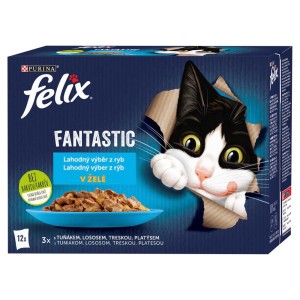 FELIX Fantastic výber s lososom, platesou, s tuniakom, s treskou 12 x 85 g