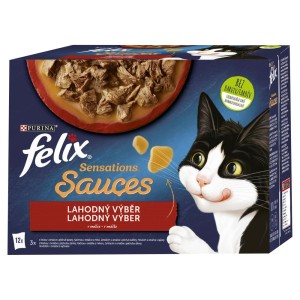 FELIX Sensation sauces výber v omáčkach - s morkou, s kačicou, s jahňacím, s hovädzím 12 x 85 g