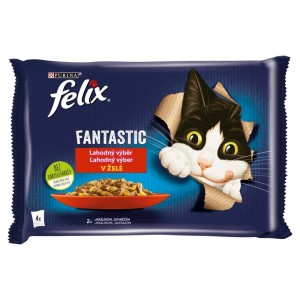 FELIX Fantastic s králikom a jahňacím v želé 4 x 85 g