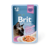 Brit Premium Cat Pouch with Salmon Fillets in Gravy for Sterilised Cats