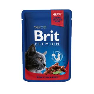 Brit Premium Cat Pouches with Beef Stew & Peas