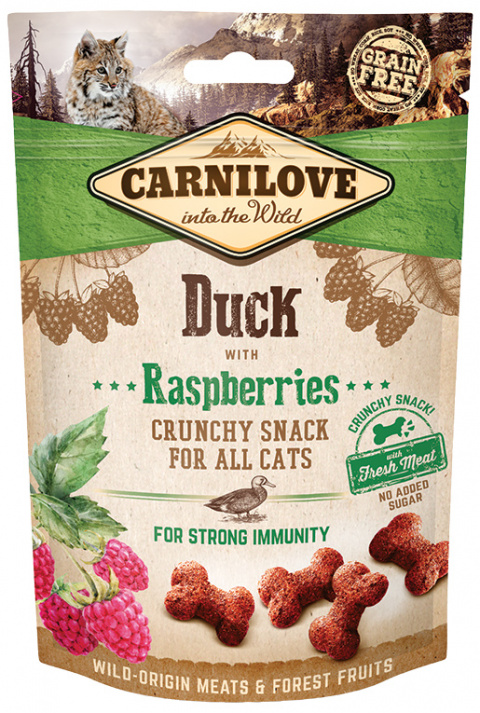 Carnilove Crunchy Snack Kačka, maliny50g