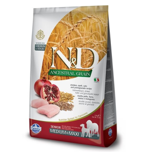 Farmina N&D dog AG senior medium & maxi, chicken, spelt, oats & pomegranate 2,5 kg