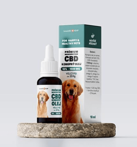 Olej konopný CBD 15% 10 ml (270 kvapiek) pre veľké psy od 23 kg
