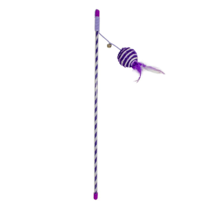 Hračka DUVO + tyč na hranie s loptou trblietavou,lákavou, fialová 46x4x3,5cm