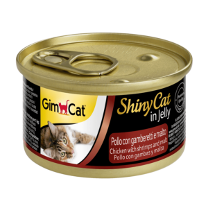 Konzerva SHINY CAT kurča + kreveta + maltóza 70 g