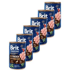 Konzerva Brit Premium by Nature Chicken & Hearts 400 g