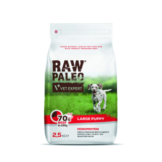 VetExpert Raw Paleo puppy large beef 2,5 kg