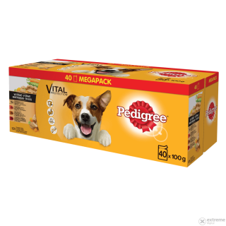 Pedigree kapsičky ADULT Megapack kura hovädzina morka hovädzina s jahňacím v šťave 40x100 g