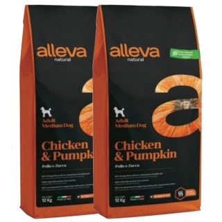 Alleva NATURAL dog adult medium chicken & pumpkin 2 x 12 kg