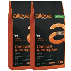 Alleva NATURAL dog puppy medium chicken & pumpkin 2 x 12 kg