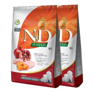 Farmina N & D dog PUMPKIN (GF) puppy medium & maxi, chicken & pomegranate 2 x 12 kg