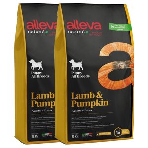 Alleva NATURAL dog puppy all breeds lamb & pumpkin 2 x 12 kg