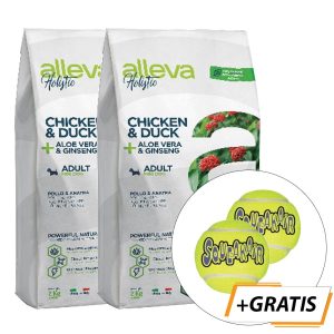 Alleva HOLISTIC dog adult mini chicken & duck 2 x 12 kg + 2 x hračka Kong gratis