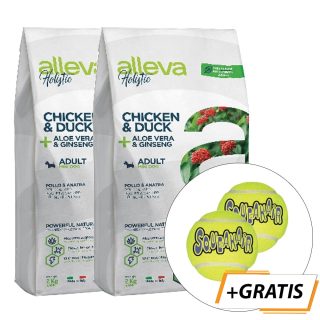 Alleva HOLISTIC dog adult mini chicken & duck 2 x 12 kg + 2 x hračka Kong gratis