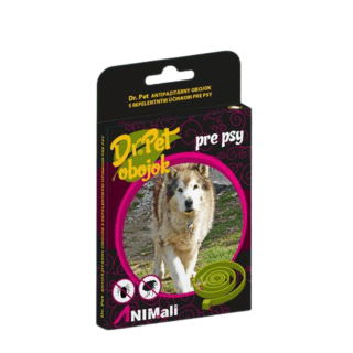 Obojok Dr.Pet pre psy 75 cm antiparazitárny BIELY s repelentným účinkom (tick and flea repellent collar for dogs)