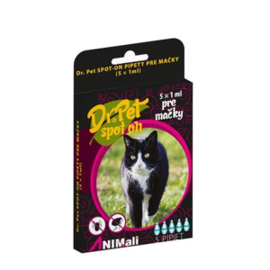 Dr.Pet spot-on pipety pre mačky 5 x 1 ml (spot-on tick and flea repellent for cats)