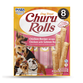 Pamlsok Inaba Churu Rolls dog Kura s lososom 8 ks 96 g