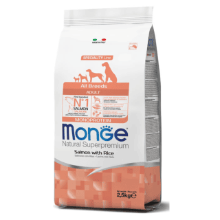 Monge Dog All Breeds Adult - Salmon with Rice 25/14