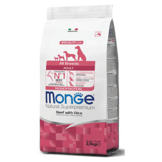 Monge Dog All Breeds Adult – Mono Beef with Rice 27/16