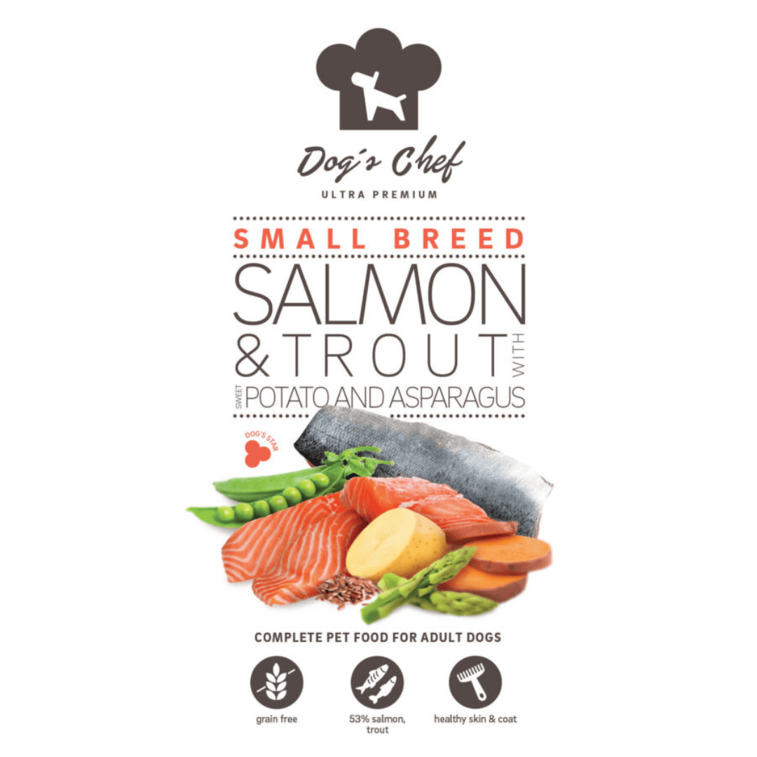 Dog’s Chef SALMON & TROUT WITH SWEET POTATO AND ASPARAGUS Small Breed