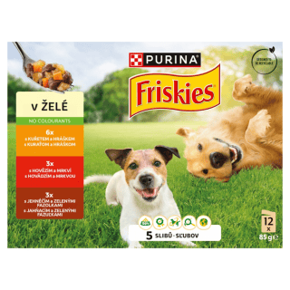 PURINA FRISKIES Adult s hovädzím, kuraťom a jahňacím v želé 12 x 85 g